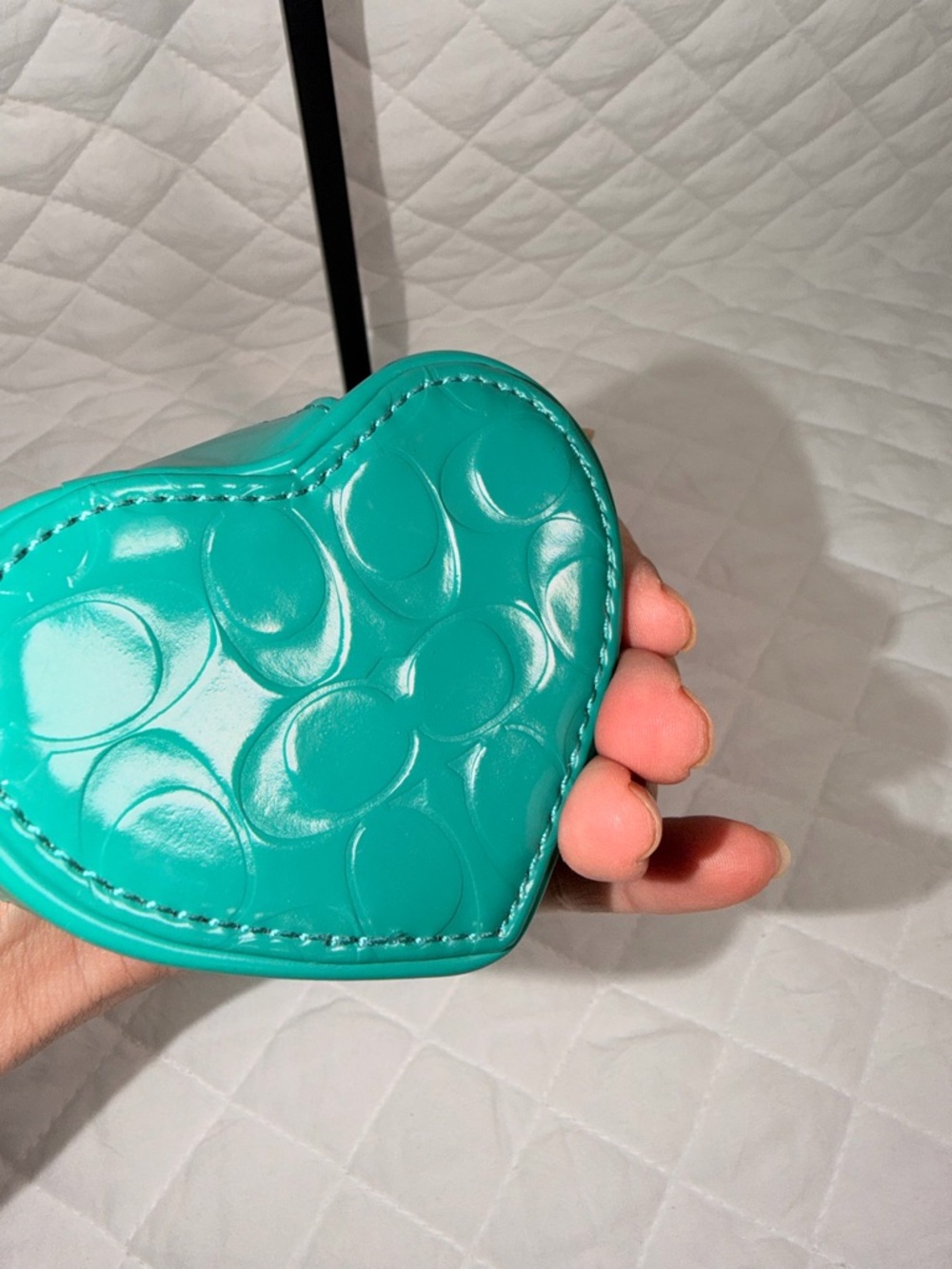 Vintage Coach Heart Jewelry - Coin Pouch with Mirror - Picture 2 of 5